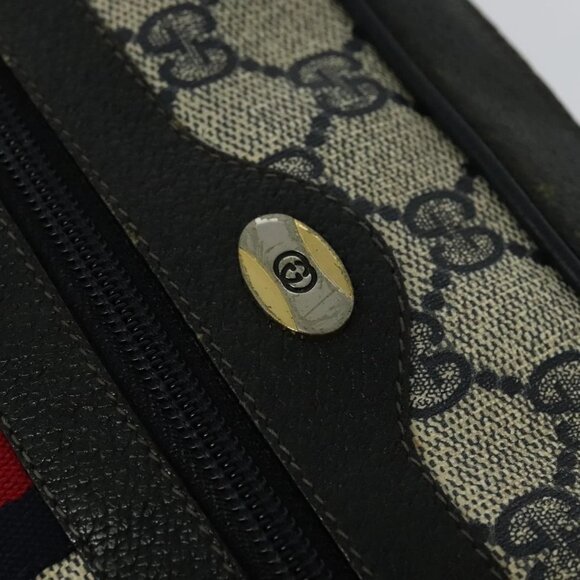 GUCCI GG Supreme Sherry Line Shoulder Bag PVC Navy Gold 98 02 005 Auth BA4122 - Picture 12 of 16